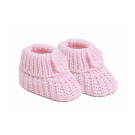 Flower Knit Booties - Ella Marina Baby