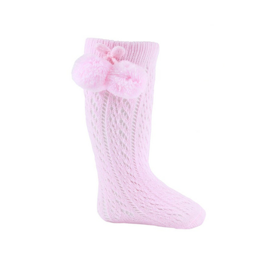 Pink Pelerine Pom Socks