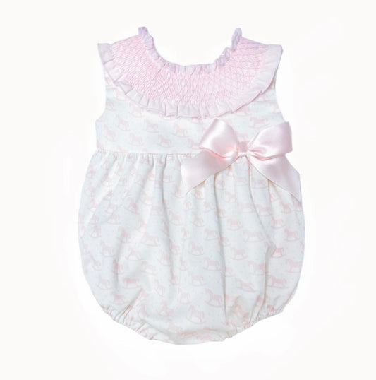 Rocking Horse Smocked Collar Romper - Ella Marina Baby