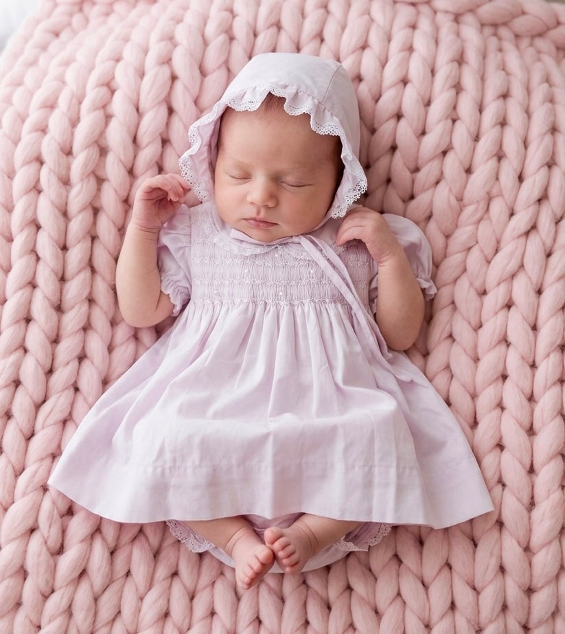 Lilac Smocked Dress Set