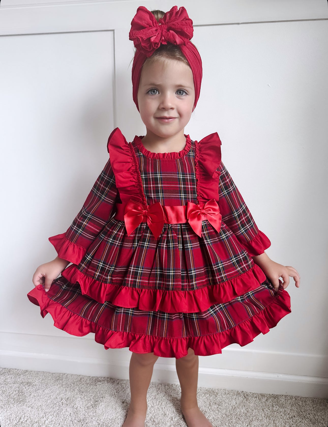 Spanish Tartan Frill Dress