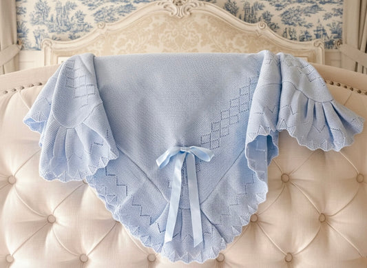 Portuguese Warm Knit Blanket - Blue