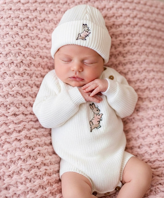 Peter Rabbit Romper - White/Pink