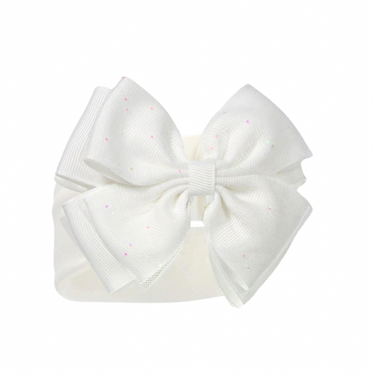 White Glitter Bow - Ella Marina Baby