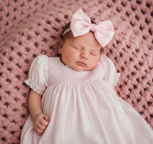 Smocked French Lace Dress - Ella Marina Baby