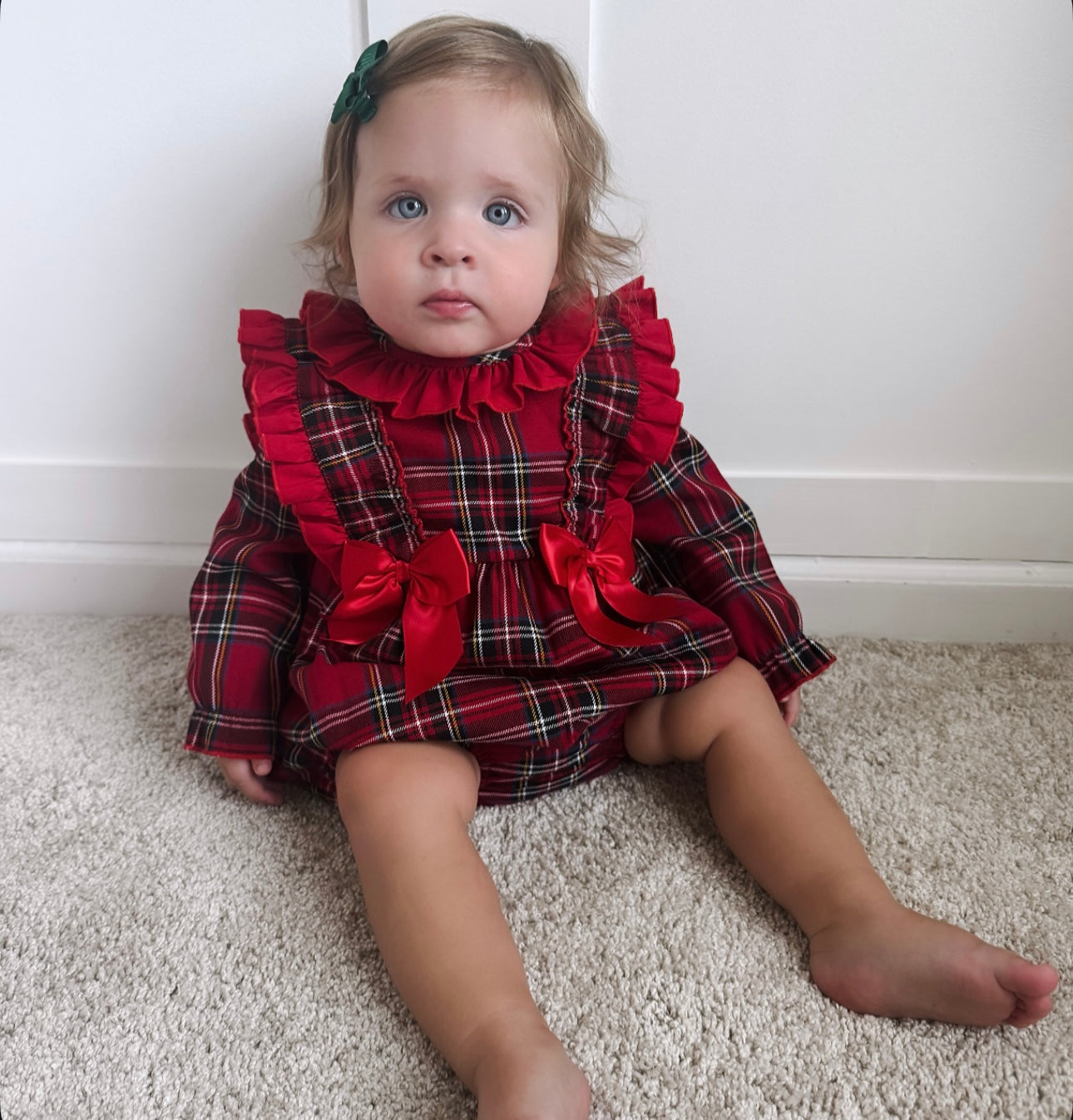 Spanish Tartan Frill Romper