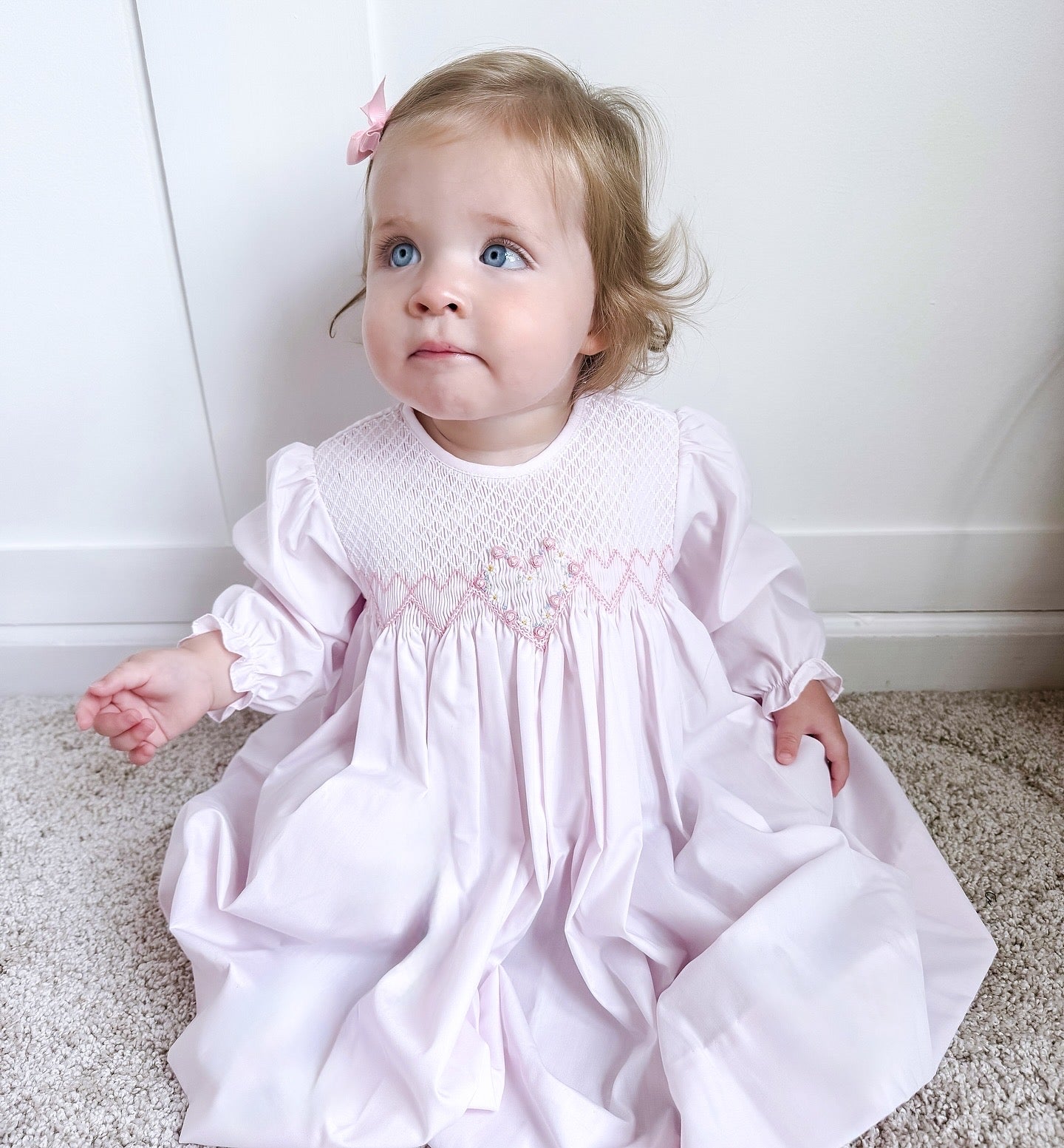Pink Heart Smocked Dress