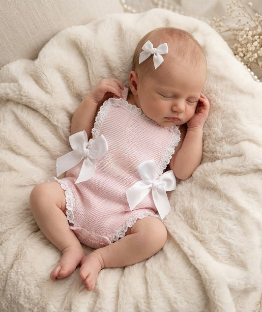 Knitted Spanish Overalls - Pink