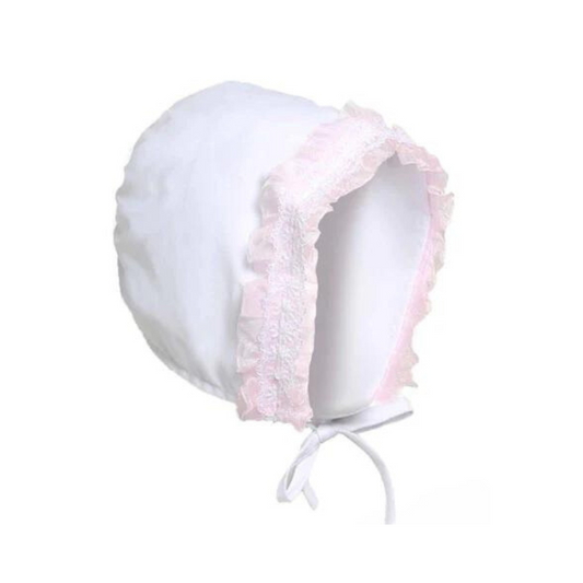 Pink Lace Baby Bonnet - Ella Marina Baby