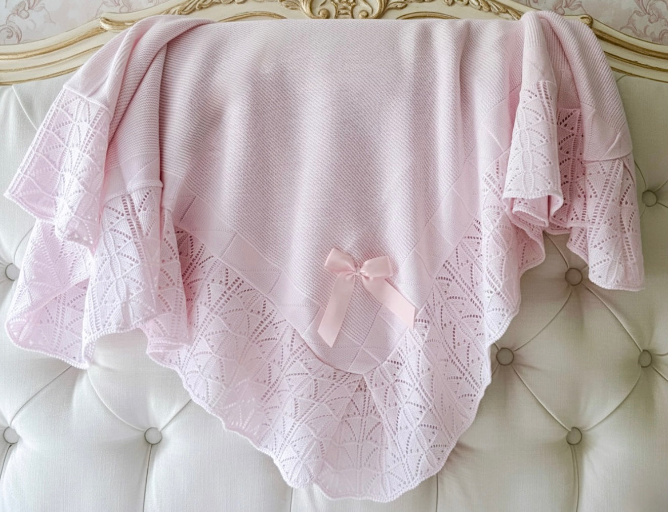 Portuguese Wave Blanket - Pink