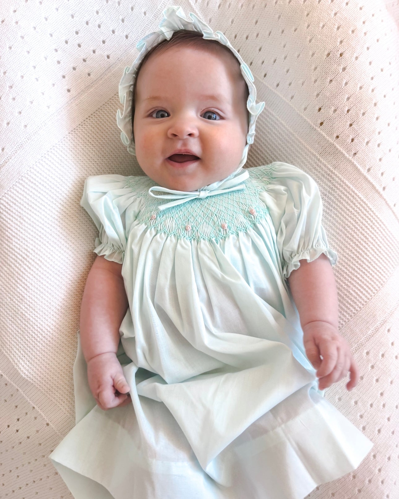 Mint Floral Smocked Dress