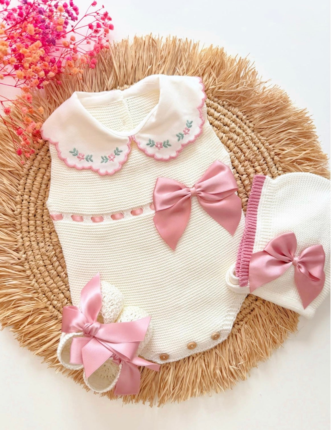 Flores Three Piece Set - Perla Rosa - Ella Marina Baby