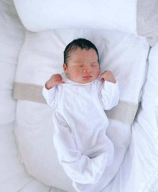 Classic White Sleepsuit - Ella Marina Baby
