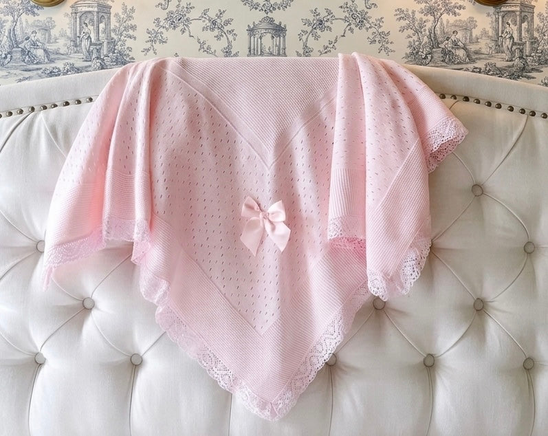 Spanish Lace Blanket - All Pink - Ella Marina Baby