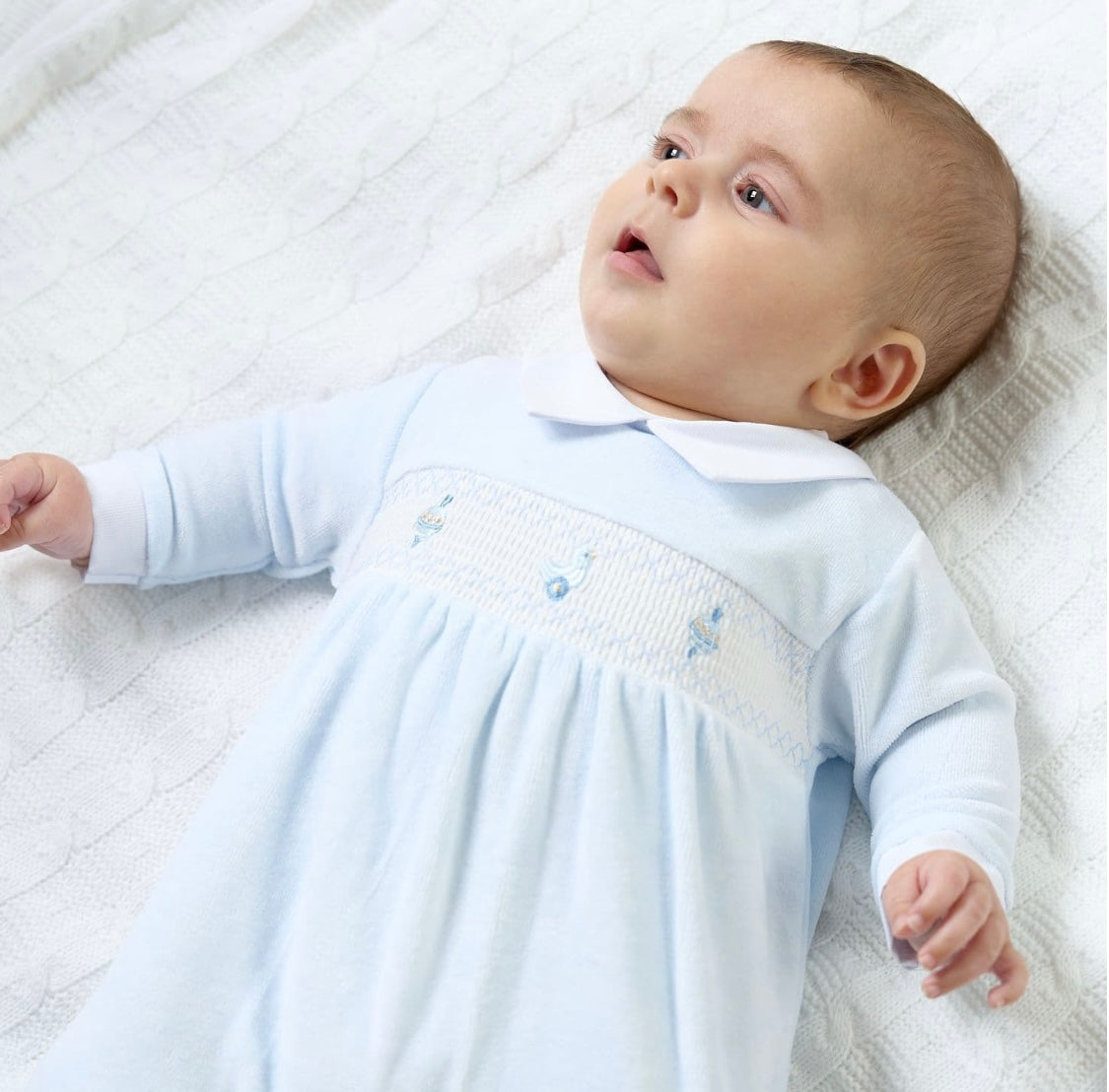 Smocked Classic Toys Sleepsuit - Blue