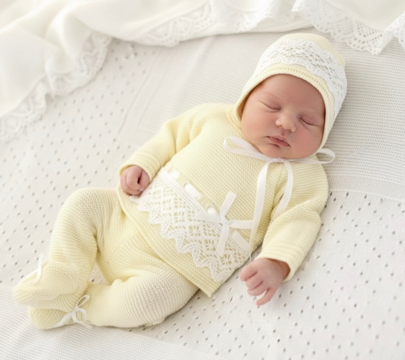 Yellow and White Knit Outfit