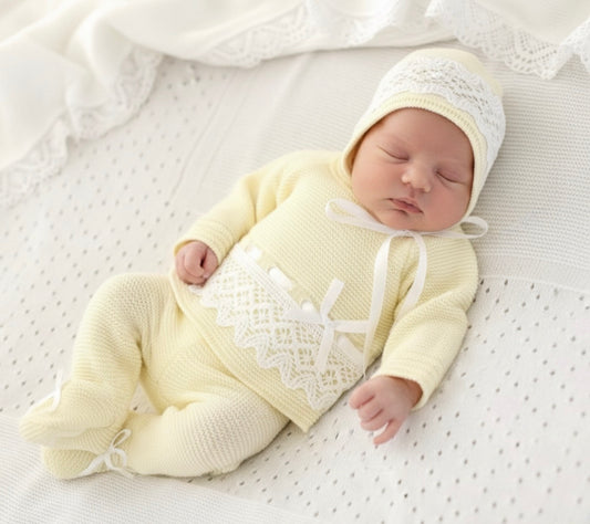 Yellow and White Knit Outfit