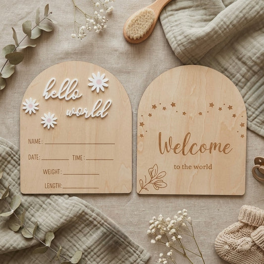 Hello World Daisy Sign - Ella Marina Baby