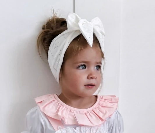 Off White Headband With Large Bow