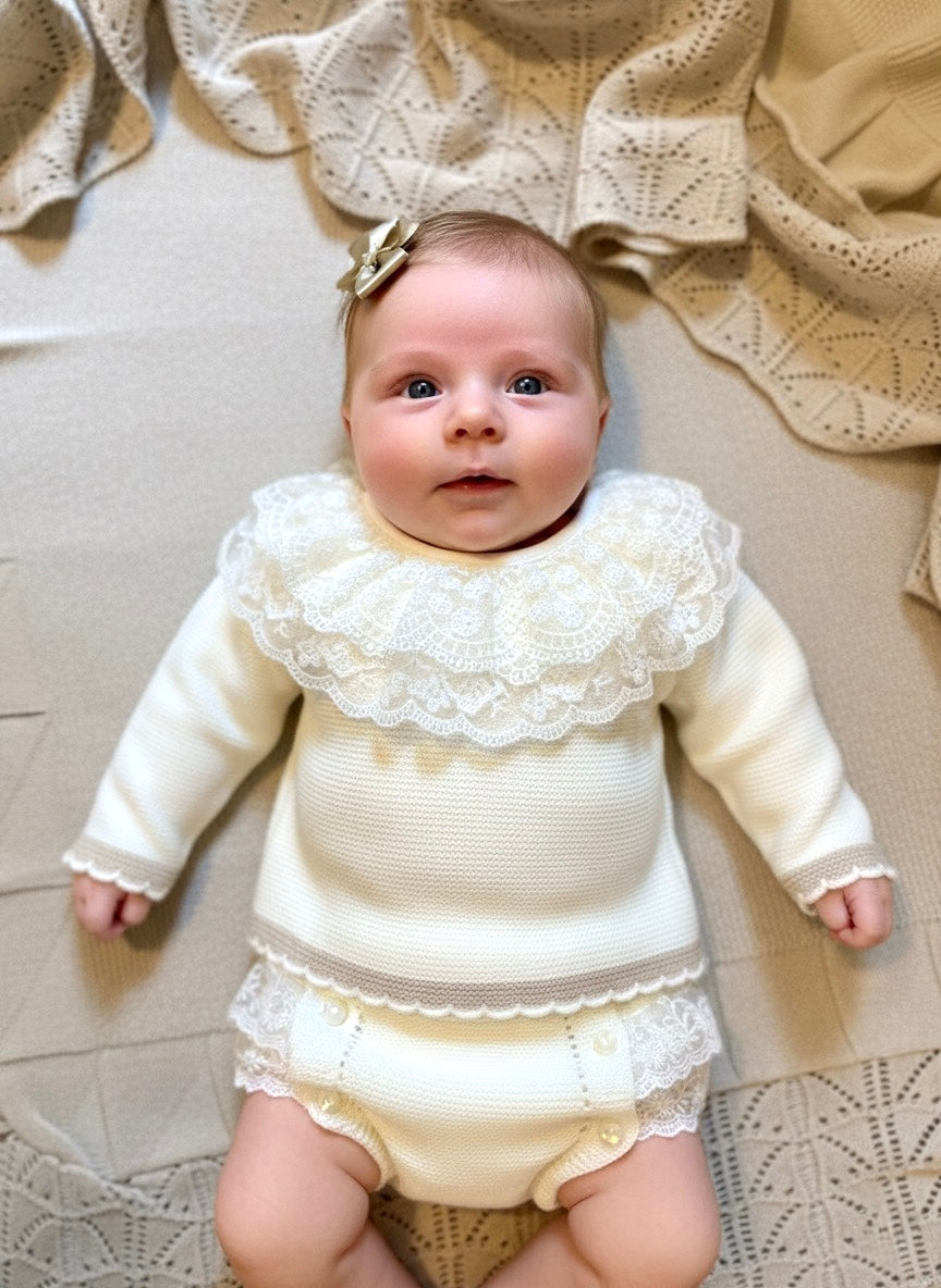 Ivory Lace Collar Set