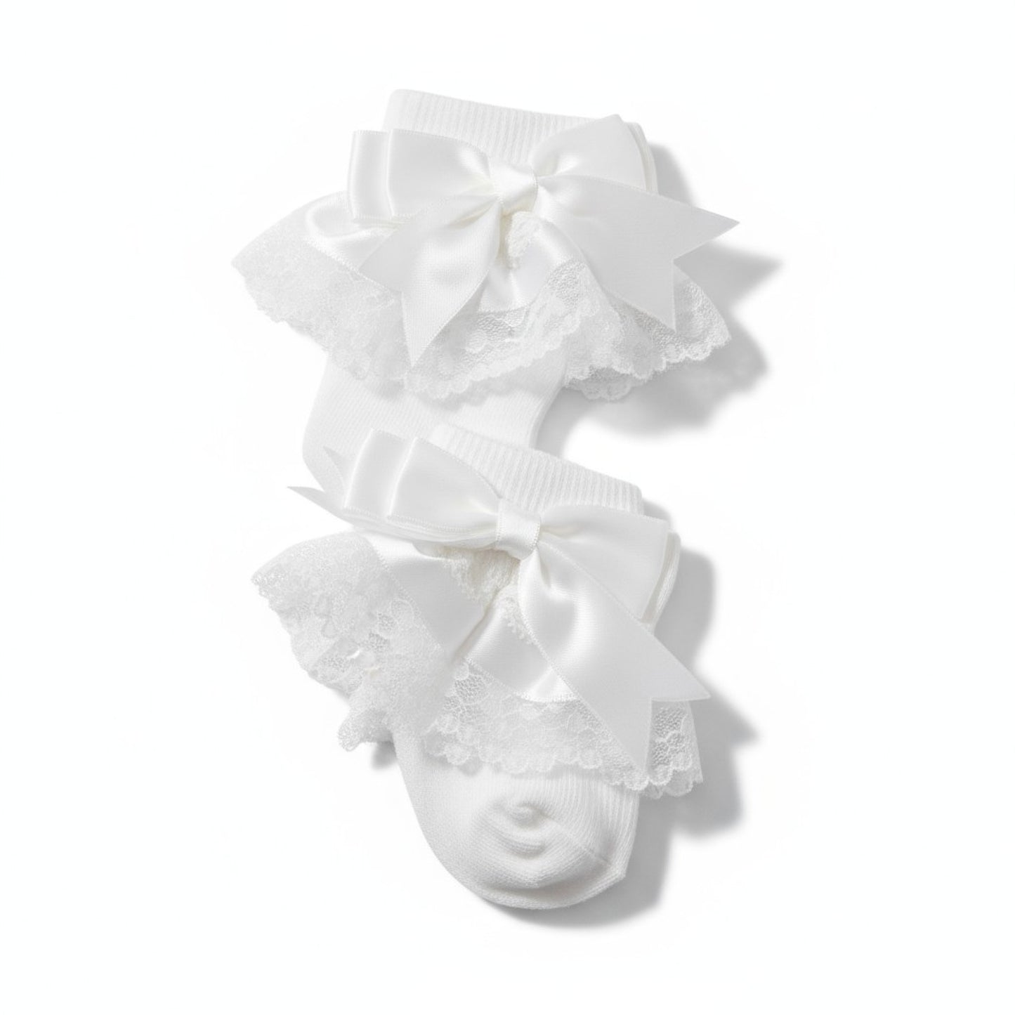 White Bow Frill Socks - Ella Marina Baby