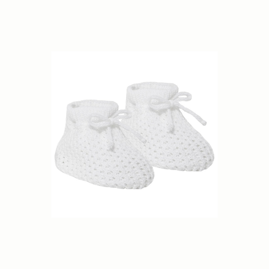 White Tie Booties - Ella Marina Baby