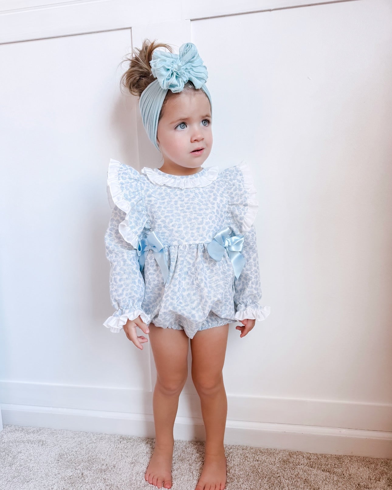 Spanish Puff Romper - Blue Floral